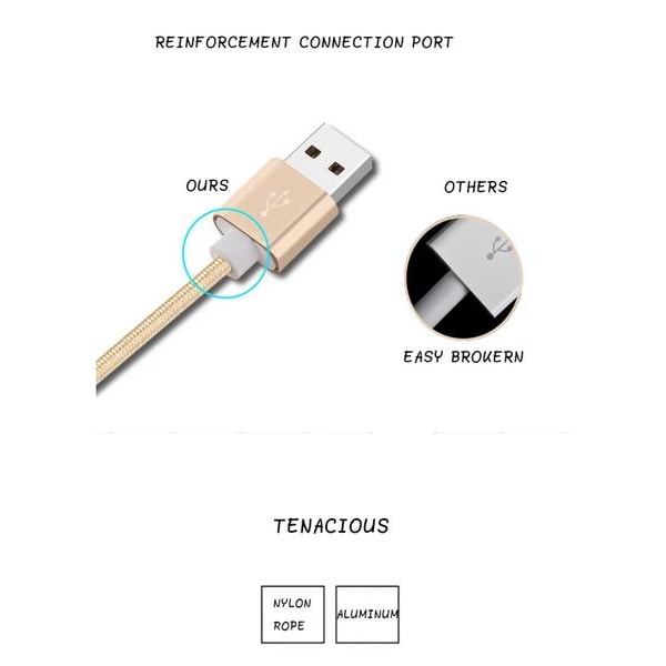 USB-lataus/tiedonsiirtokaapeli (Android/Apple) DOUBLE PLUG Silver/Grå