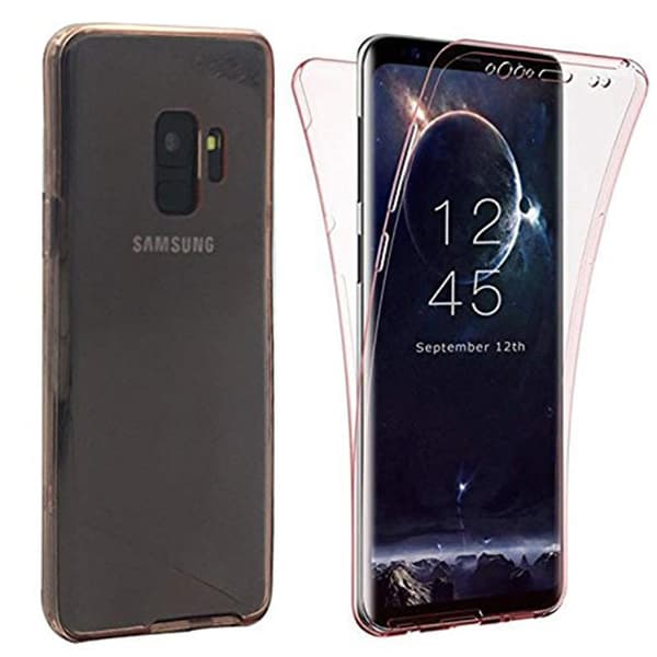 Samsung A6 Plus 2018 Dubbelsidigt silikonfodral TOUCHFUNKTION Rosa Rosa