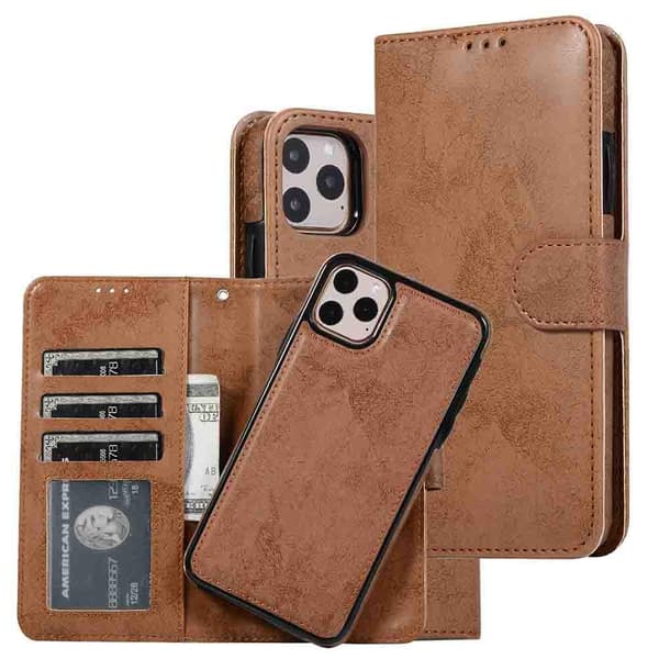 iPhone 11 Pro Max - Praktisk LEMAN Wallet etui Lila