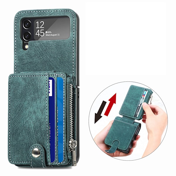 Samsung Galaxy Z Flip 3 - Skal med Korthållare Grön