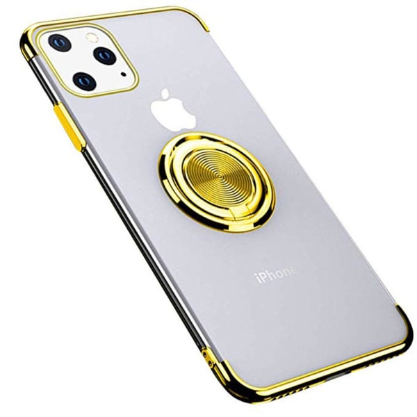 iPhone 11 - Praktiskt Silikonskal med Ringhållare (Floveme) Guld