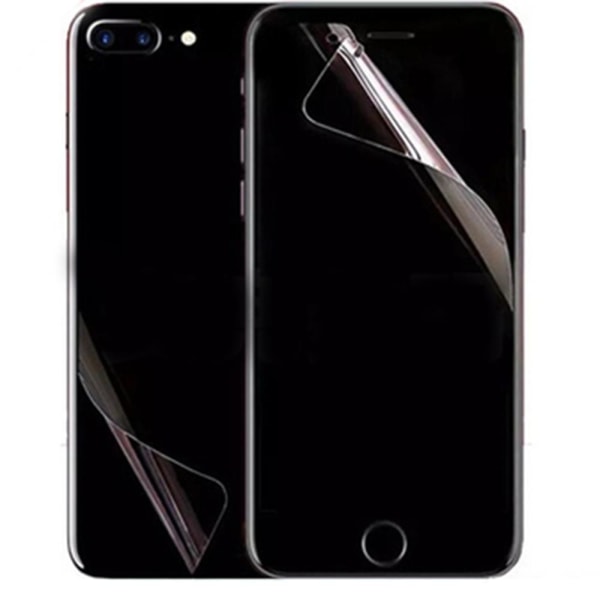 iPhone 8 Plus näytönsuoja edessä ja takana Pehmeä PET 9H 0,2mm Transparent/Genomskinlig