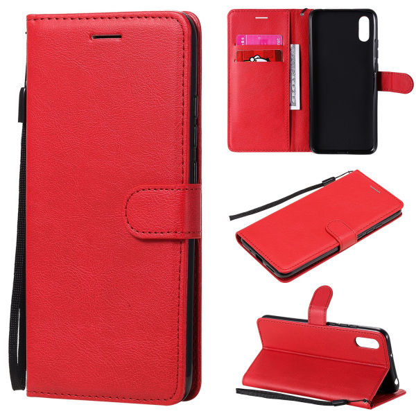 Xiaomi Redmi 9AT - Elegant Floveme Wallet Case Röd