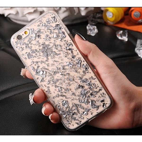 iPhone  6/6S - Exklusivt Elegant Crystal-flake skal FLOVEME Silver/Grå