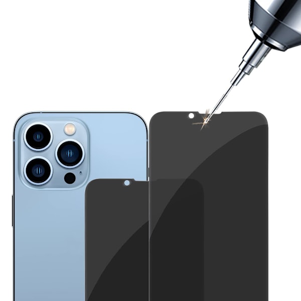 2-Pack iPhone 15 Skärmskydd Anti-Spy HD 0,3mm Svart