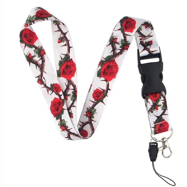 Elegant Ros Design Hållbart Nyckelband Vit