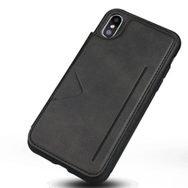 iPhone X/XS - Stilrent Skal med Kortfack (HANMAN) Brun