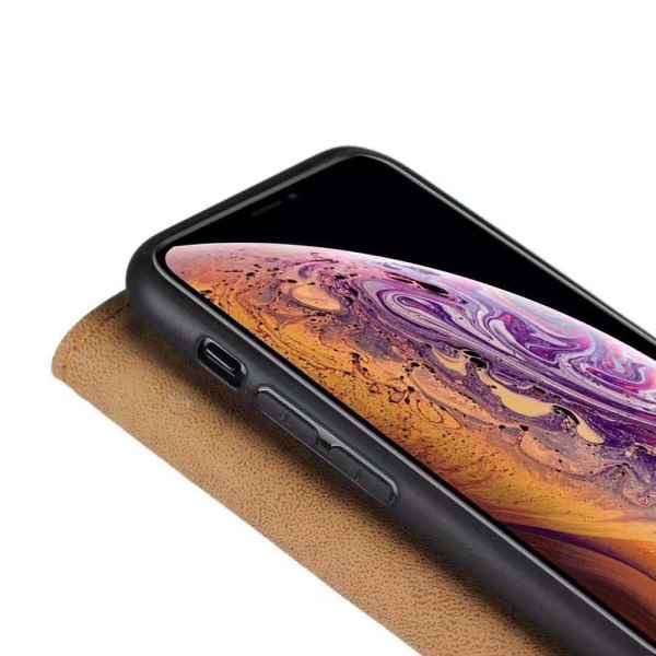 iPhone XR - Stilig lommebokdeksel i skinn fra TOMKAS Brun