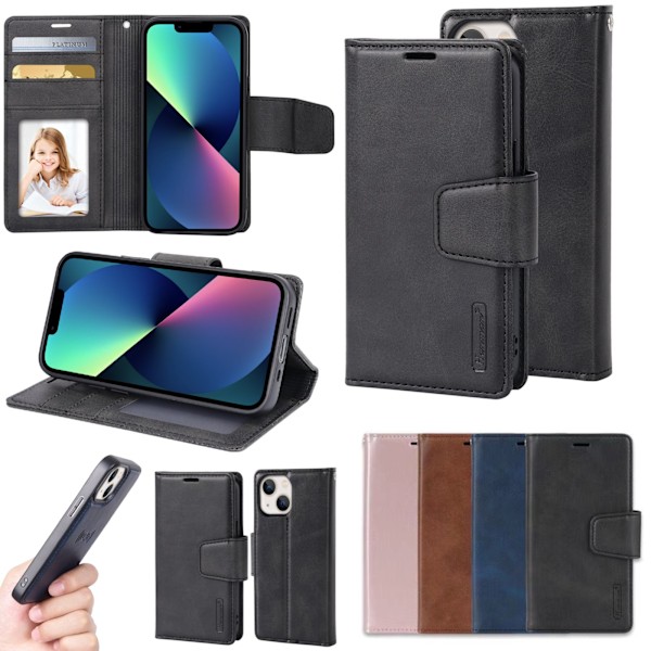 iPhone 14 -(Best seller)  Plånboksfodral i vår Exklusiva Design Svart