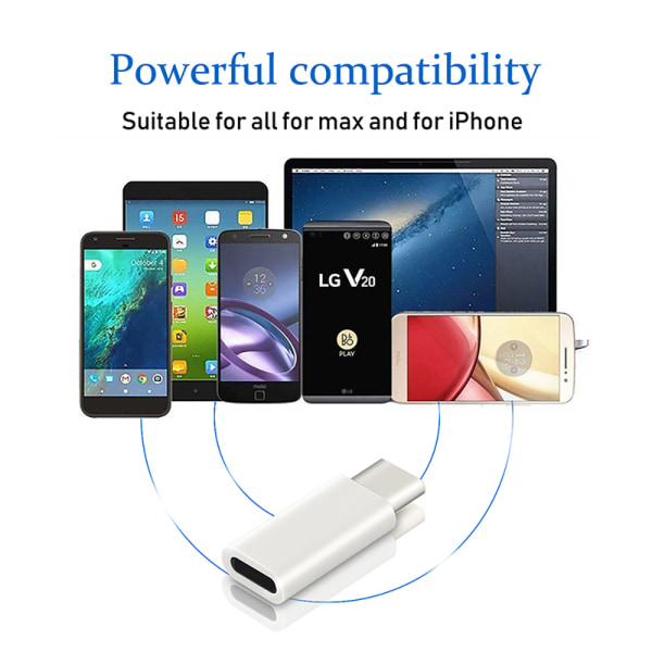 Adapter Lightning till USB-C USB 3.0 PLUG AND PLAY Vit