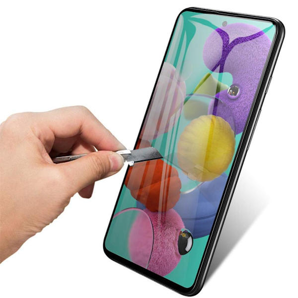 Samsung A71 2.5D Anti-Spy Skärmskydd Ram 9H 0,3mm Transparent Svart