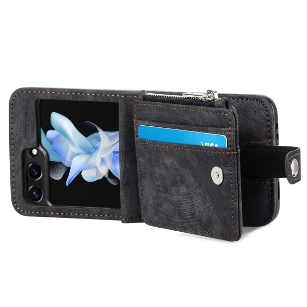 Galaxy Z Flip 5 5G -  2 in 1 Plånboksfodral med kortfack Lila