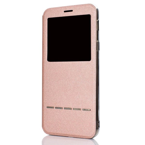 iPhone 11 Pro Max - Praktisk Veske Svarfunksjon Vindu Rosa