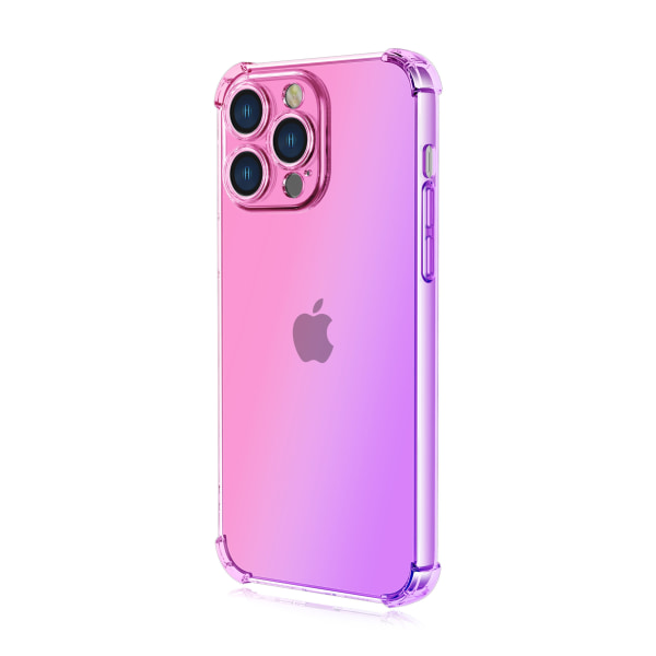 IPhone 15 pro - Älykäs suojakotelo silikonista Rosa/Blå