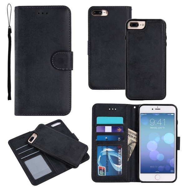Smart Etui med Dobbelfunksjon til iPhone 8 Plus Svart