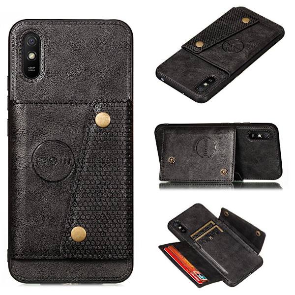 Xiaomi Redmi 9AT - Skal med Korthållare Röd