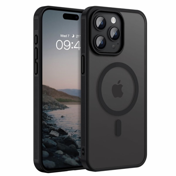 iPhone 15 Pro Max -  Magnetiskt Fodral med Matt Hudkänsla