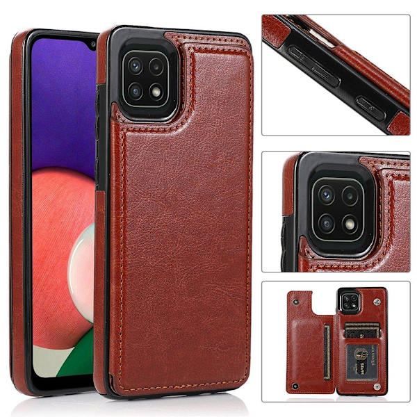 Samsung Galaxy A22 5G - Cover med kortholder Svart