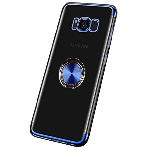 Samsung Galaxy S8 - Skyddande Silikonskal Ringhållare Silver Silver