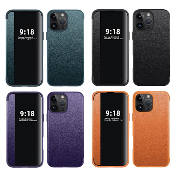 iPhone 16 Pro Max Fodral - Elegant Design med Smart Fönster! Grön