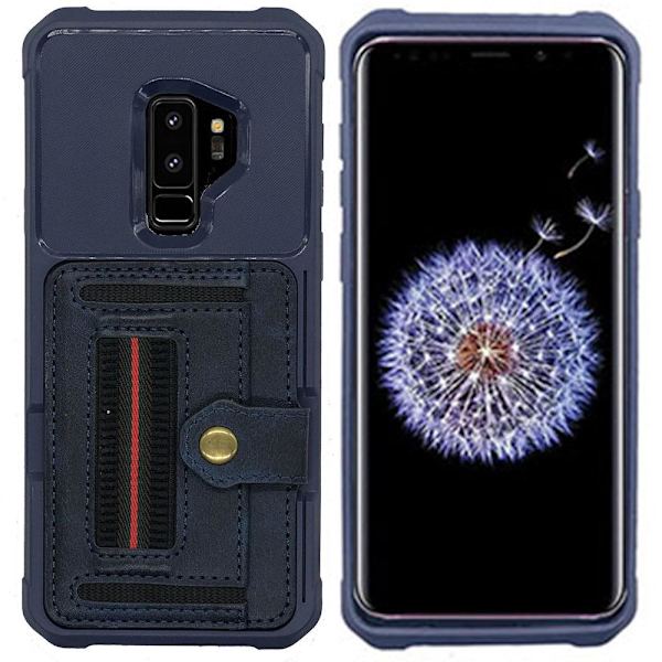 Samsung Galaxy S9 Plus - Skal med Korthållare Blå