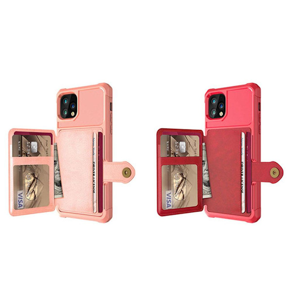 iPhone 11 Pro Max - Smidigt Stilsäkert Skal med Kortfack Roséguld