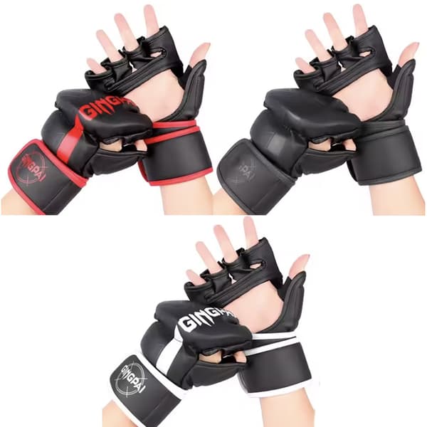 MMA/Kickboxning Handskar  PU-läder & Full Handtäckning Röd Medium