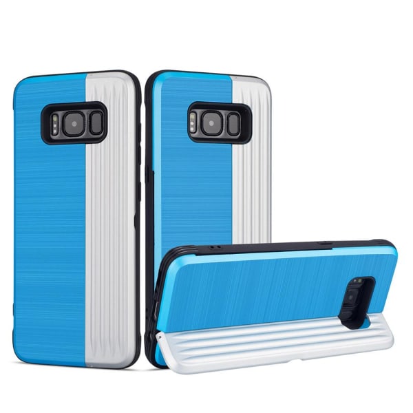 Klassiskt Skal med korthållare från LEMAN - Samsung Galaxy S8+ Blå