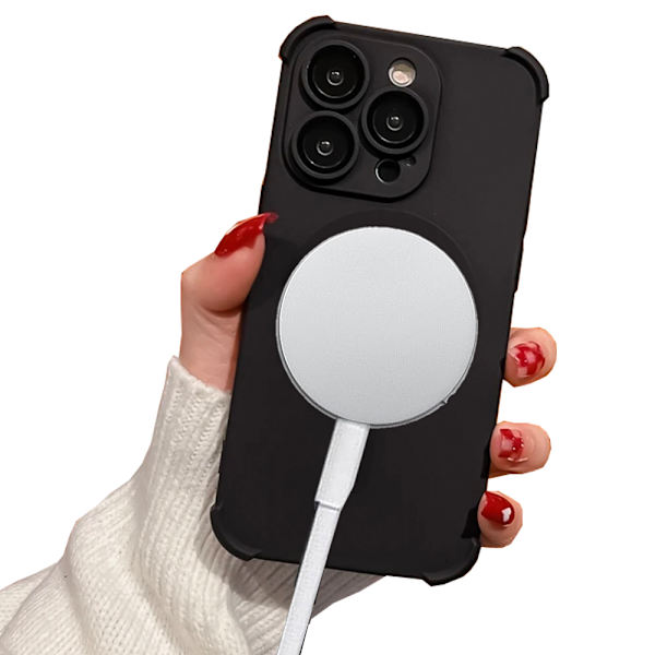 iPhone 12 Pro - Silikonskal med Magnetiskt Stötskydd Grå