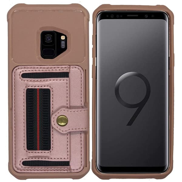 Samsung Galaxy S9 - Stilrent Skyddsskal med Kortfack Blå Blå