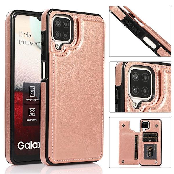 Samsung Galaxy A12 - Cover med kortholder Brun