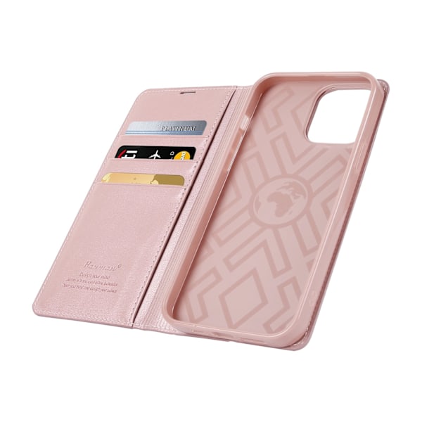 iPhone 16 Pro Max -  Stilrent Plånboksfodral i PU-Läder 3-Kortfack Marinblå
