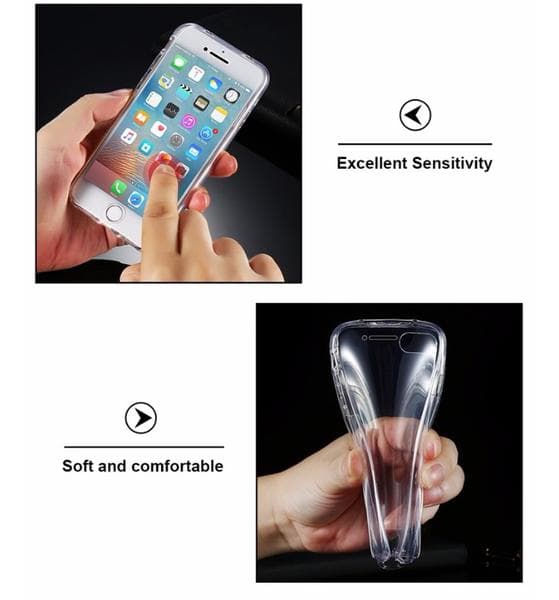 Dubbelsidigt Silikonfodral med TOUCHFUNKTION till iPhone 7 Rosa