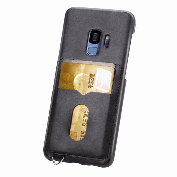 NYHET! Skal med Korthållare - Samsung Galaxy S9 (Vintage-Mark) Grå Grå