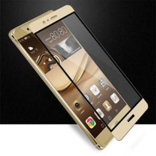 Huawei P9 2-PACK Skærmbeskytter 3D 9H 0,2 mm HD-Clear Screen-Fit Guld