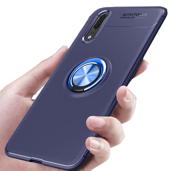 Huawei P20 - AUTO FOCUS - Skal med Ringhållare Röd/Röd
