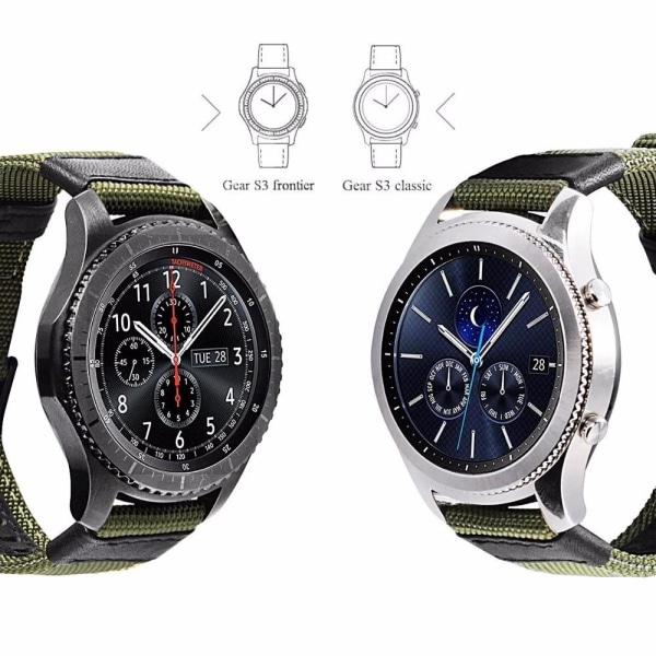 Samsung Galaxy Watch S3 Frontier - Kestävä nylonranneke Blå 20mm