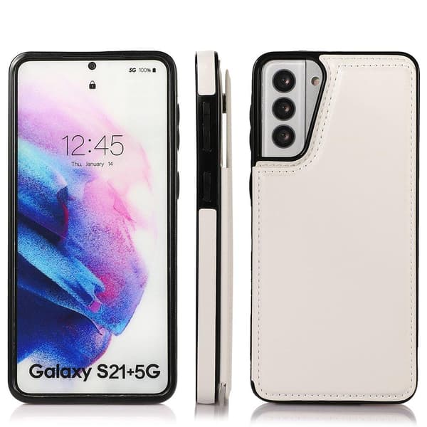Samsung Galaxy S21 - Skal med Korthållare Vit