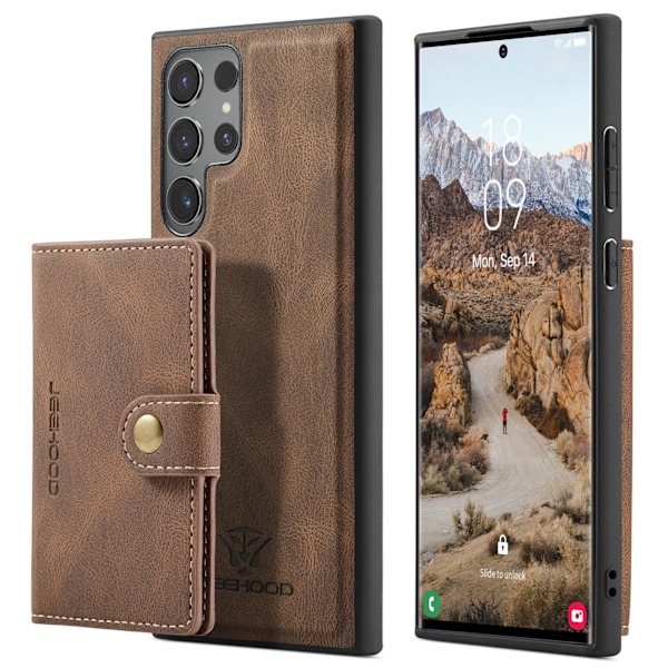 Samsung Galaxy S25 Ultra - Elegant skal med kortfack i premiumklass Röd