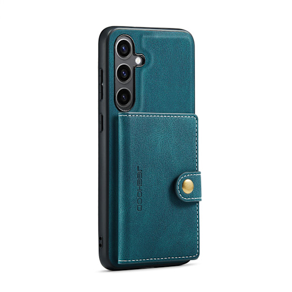 Läderplånbok med magnetiskt hållare för Galaxy S24 Plus Grön