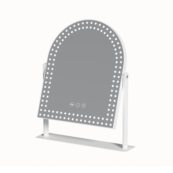 FENCHILIN Hollywood Sminkspegel med Belysning 360° Vridbar Justerbar Bordspegel 25 x 30 cm Vit 25*30 cm