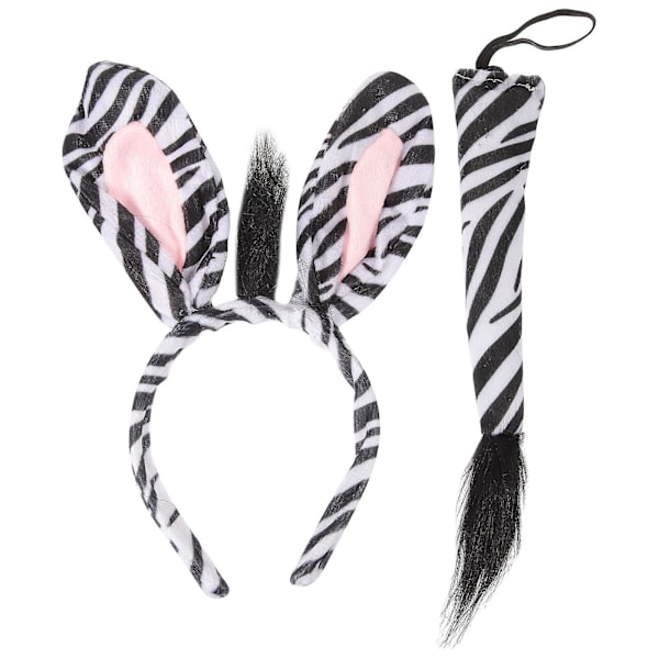 Barnkläder Djungel Kostym Djur Fest Kostym Zebra Klänning Kit Djur Öron Pannband 29.5X27cm