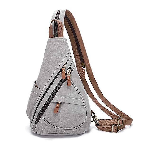 Canvas Sling Bag Liten Crossbody Ryggsäck Axel Väska Casual Dagryggsäck För Män Kvinnor A3