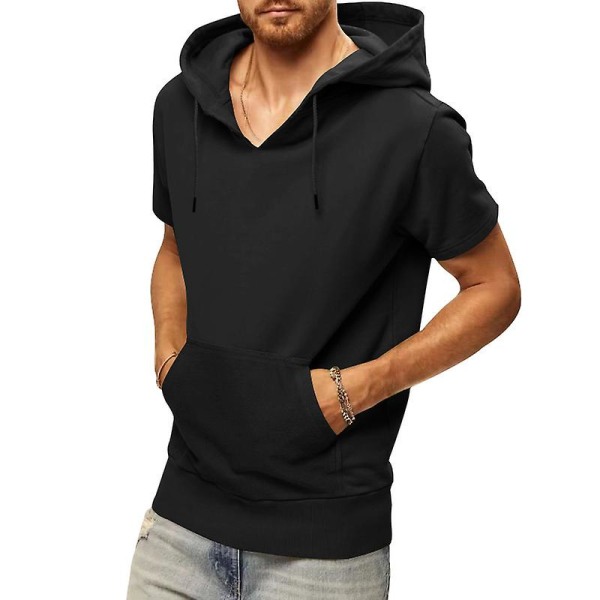 Herr Athletic Hoodies T-shirts, Träning Gym Sweatshirt Black M