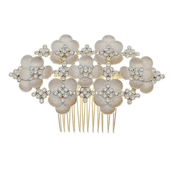 Brudtärnor Barock Hårkam Bländande Strass Blommig Messy Bun Maker För Bankettklänning Hårklämmor Spänne