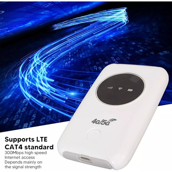 4G LTE WiFi-modem, WiFi Hotspot Mobile WiFi 5G Router med SIM-kort