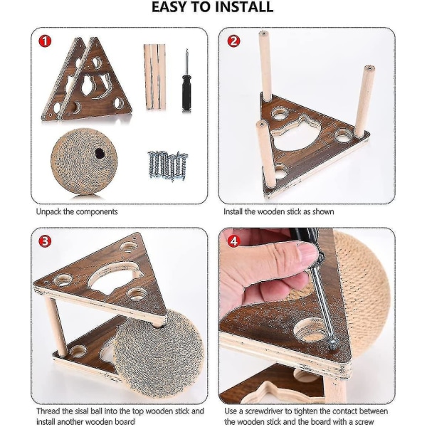 Katt leksak klösträd katt klösmatta träbas katt klösboll lekplats och abborre sisalbräda skrapa för kattungar och katt