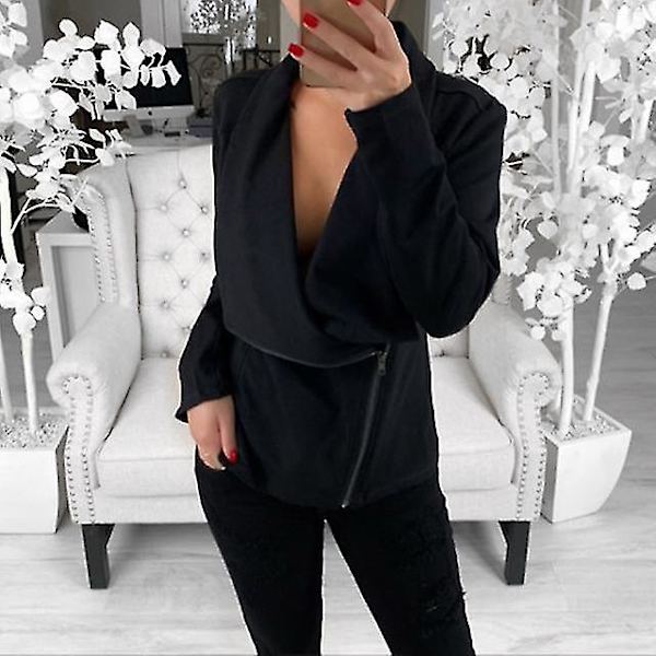 Naisten vino vetoketjullinen neulepusero pitkähihainen rento toppi uusi naisten neule 2XL A