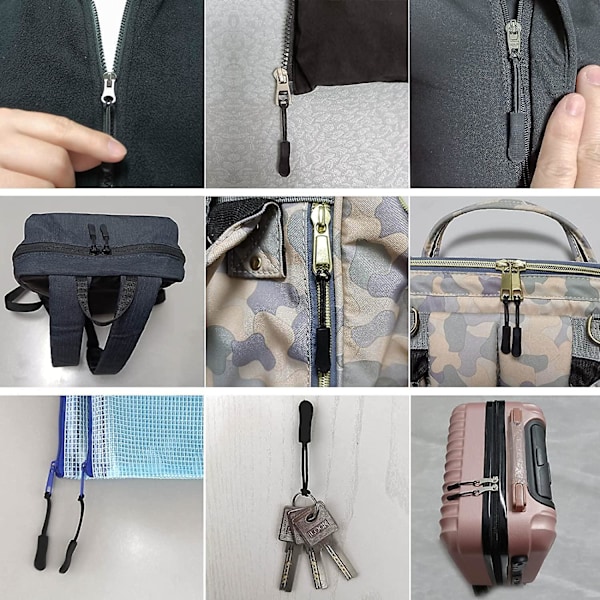 20-pack dragkedjor ersättning, dragkedja dragkedja förlängningshjälp fix för ryggsäck, handväska, bagage, plånbok, kläder, jacka, sko, känga, handskar, fi