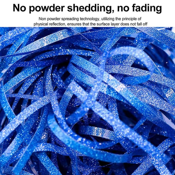 Glitter Raffia Pappersstrimlor & Strängar Strimlad Konfetter För Diy Presentinslagning & Korgfyllning Sapphire blue